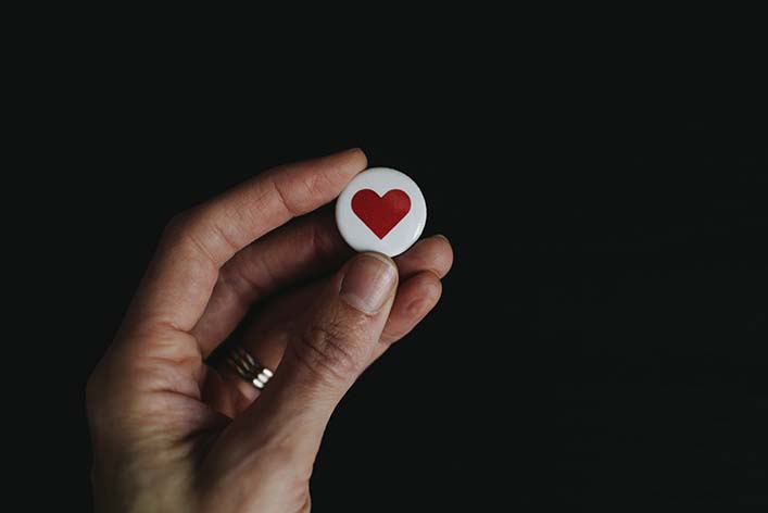 Heart button representing a social media like.